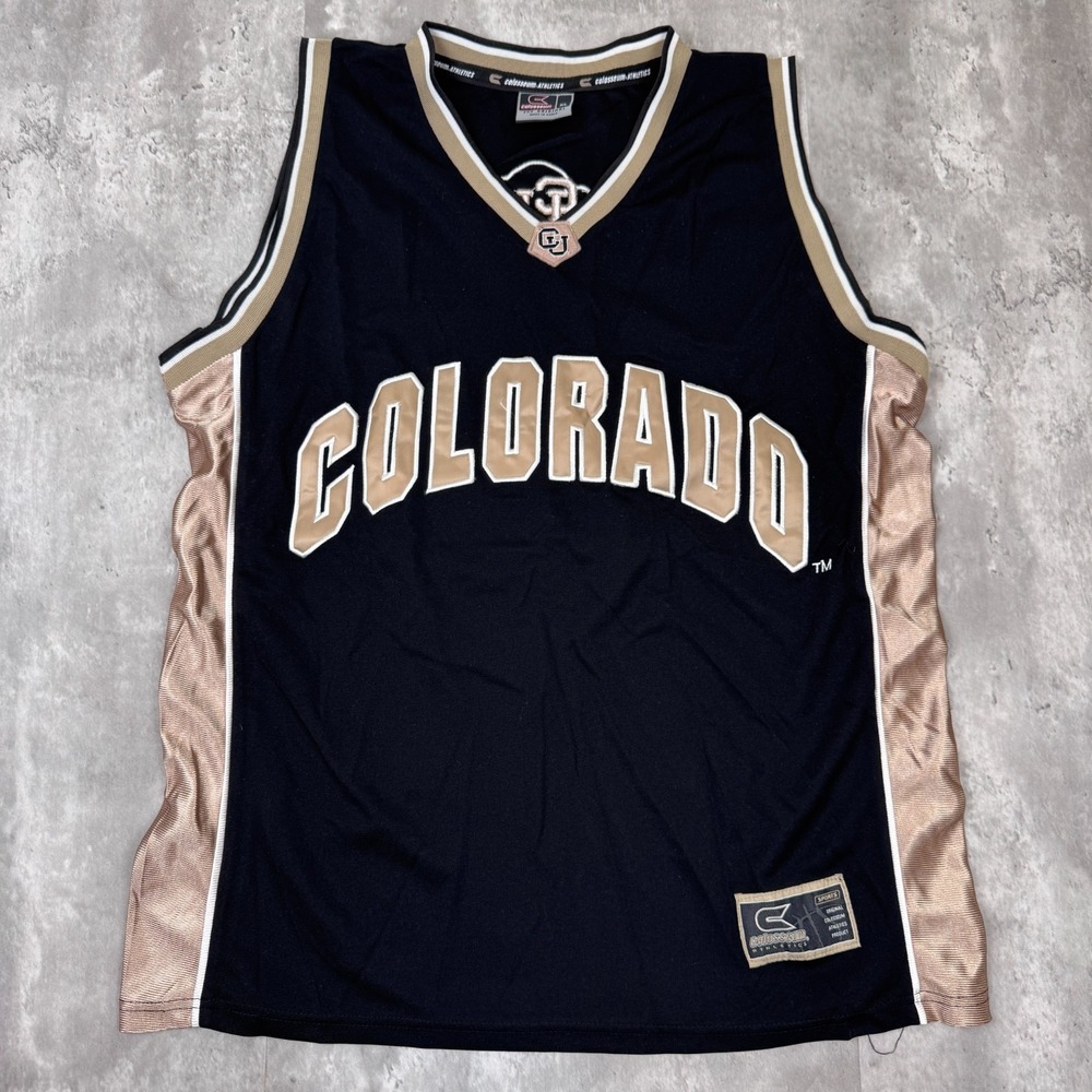 Vintage Collesseum Colorado Buffaloes Jersey Mens XL Black Basketball NCAA Deion